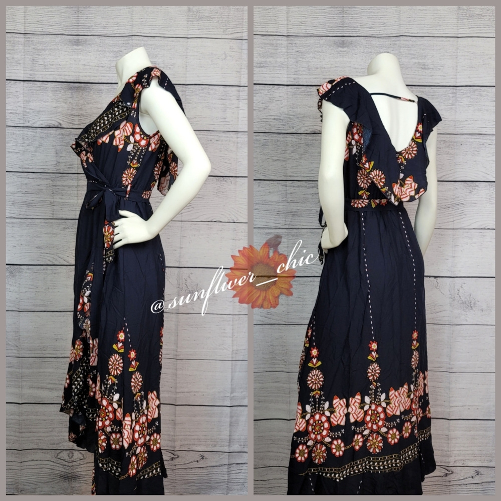 M LEFT!! [NEW] Ruffle Wrap Boho Dress - Picture 12 of 16